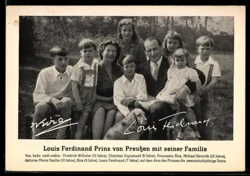 AK Prinz Louis Ferdinand von Preussen m. seiner Familie