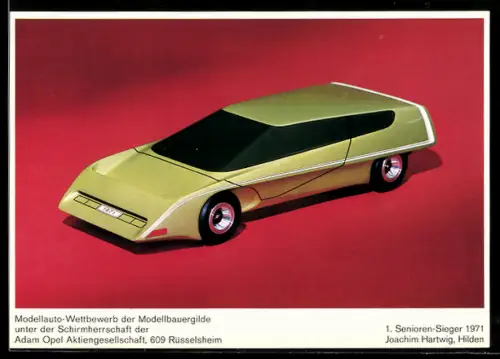 AK Modellauto-Wettbewerb, unter Schirmherrschaft der Adam Opel AG, 1. Senioren-Sieger 1971
