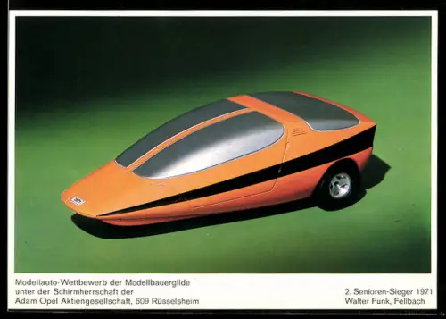 AK Modellauto-Wettbewerb, unter Schirmherrschaft der Adam Opel AG, 2. Senioren-Sieger 1971