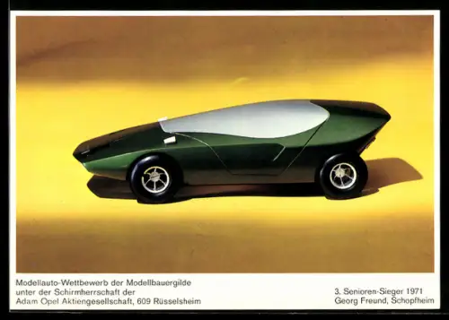 AK Modellauto-Wettbewerb, unter Schirmherrschaft der Adam Opel AG, 3. Senioren-Sieger 1971