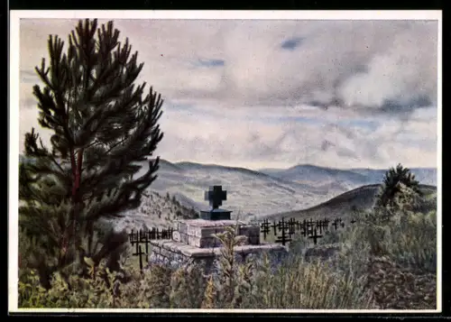 AK Deutsches Sammelgrab Hohrod Bärenstall Frankreich