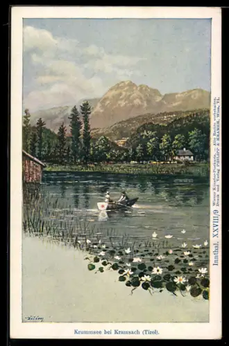 Künstler-AK Philipp + Kramer Nr. XXVIII /9: Kramsach, Krummsee