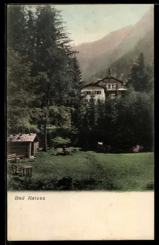 AK Bad Ratzes, Ortspartie mit Pension