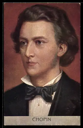 AK Portrait von Komponist Frédéric Chopin im Anzug