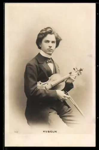 AK Portrait Musiker Kubelik mit Geige