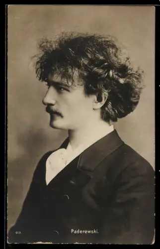 AK Portrait von Musiker Paderewski im Profil