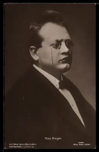 AK Portrait von Max Reger im Smoking