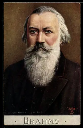 Künstler-AK Komponist Brahms mit Vollbart