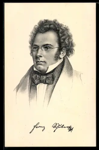 Künstler-AK Portrait des Komponisten Franz Peter Schubert