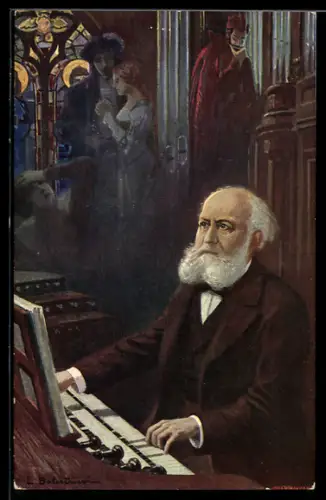 AK Portrait L. Belestrieri C. Gounod Faust zusammenstellend