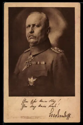 AK Portrait Erich von Ludendorff