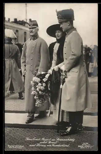 AK Prinz Ernst August von Braunschweig nebst Braut u. Herzog von Cumberland