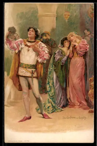 Künstler-AK Szene aus Der Kaufmann von Venedig von William Shakespeare