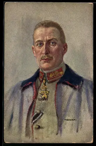 Künstler-AK Herzog Albrecht von Württemberg in Feldgrau mit Orden