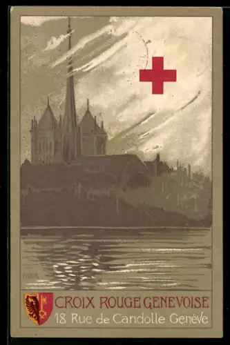 AK Genève, Croix Rouge Genevoise, 18 rue de Candolle, Rotes Kreuz