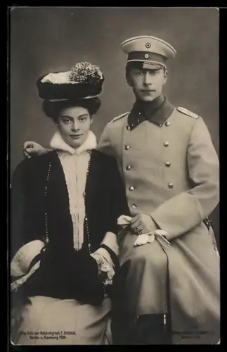 AK Porträt Kronprinz Wilhelm von Preussen und Kronprinzessin Cecilie