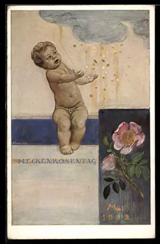 AK Heckenrosentag, Geldmünzen fallen vom Himmel