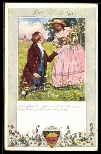 Künstler-AK Karl Friedrich Gsur: Deutscher Schulverein Nr. 2, Das Schönste sucht er auf den Fluren...