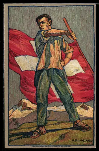 AK Schweizer Bundesfeier 1912, für das Rote Kreuz