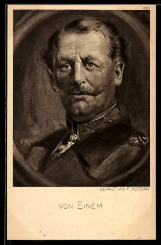 Künstler-AK Ostpreussenhilfe 1915, General von Einem
