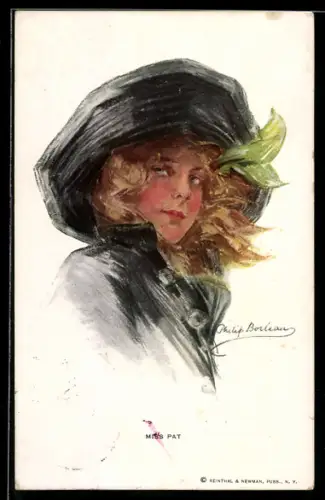 Künstler-AK Philip Boileau: Miss Pat, Fräulein mit Hut