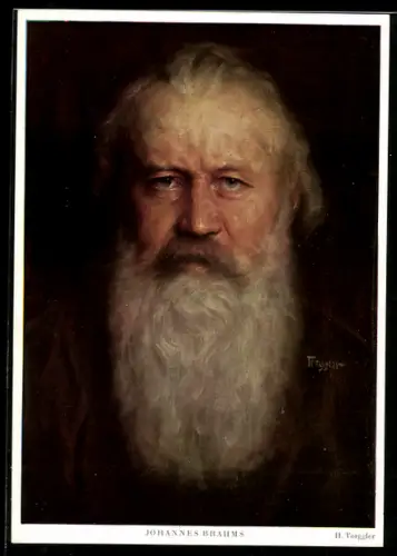 AK Johannes Brahms mit langem weissen Bart