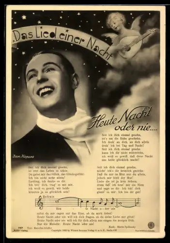 AK Das Lied einer Nacht, Heute Nacht oder nie, Interpret Jan Kiepura