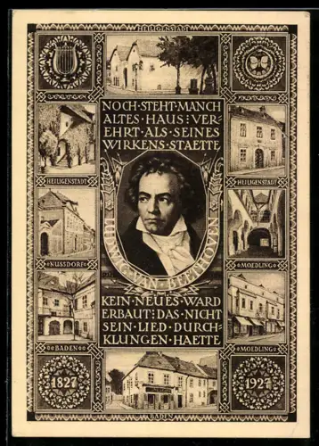 AK Ludwig van Beethoven, Häuser seiner Wirkungsstätten
