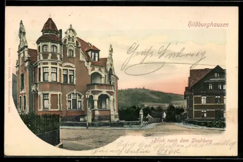 AK Hildburghausen, Blick zum Stadtberg