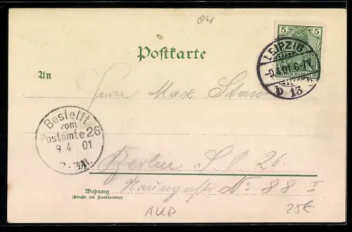 Lithographie Leipzig, Cafe Bauer, Innenansicht