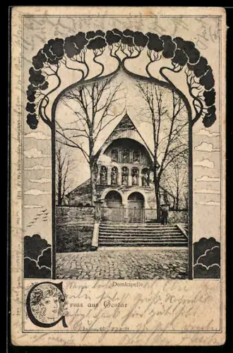 AK Goslar, Domkapelle, Baum-Ornamente, Jugendstil
