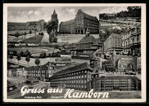 AK Hamborn, Stadion, Rathaus, Bahnhof, Jubiläums-Hain