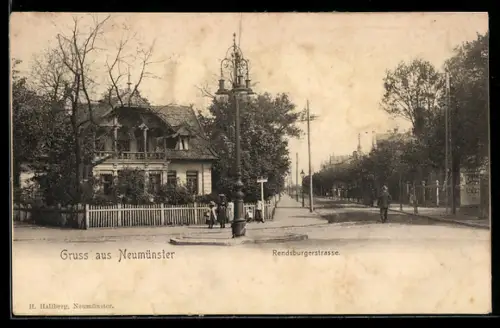 AK Neumünster, Blick in die Rendsburgerstrasse