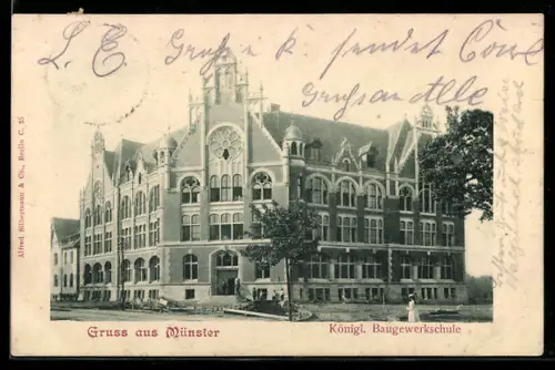 AK Münster, Partie an der Königl. Baugewerkschule