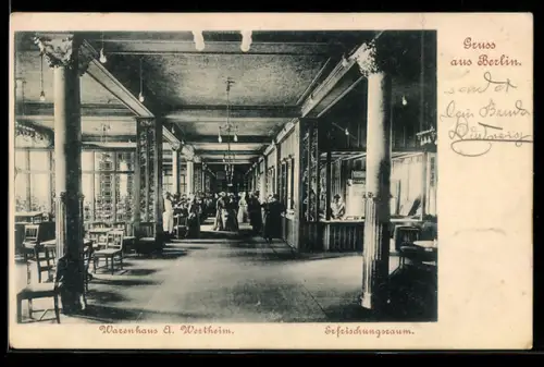 AK Berlin, Warenhaus A. Wertheim, Erfrischungsraum, Leipziger Strasse