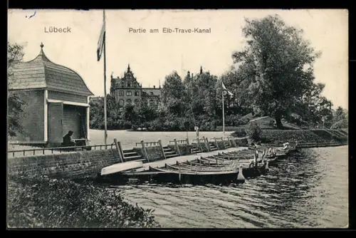 AK Lübeck, Partie am Elb-Trave-Kanal