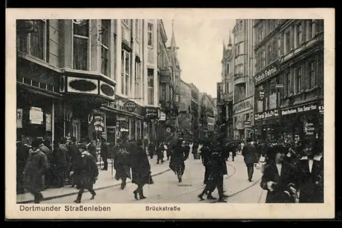 AK Dortmund, Strassenleben, Brückstrasse