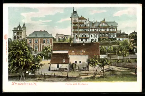 AK Klosterlausnitz, Partie mit Kurhaus, Panorama