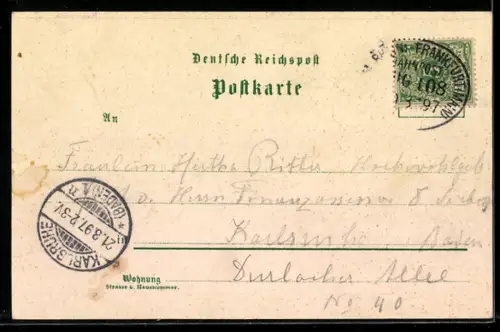 Lithographie Bingen, Bingerbrück, National Denkmal, Rheinstein