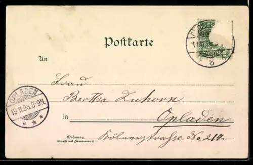 Lithographie Düsseldorf, Rheinbrücke, Neuer Rheinhafen