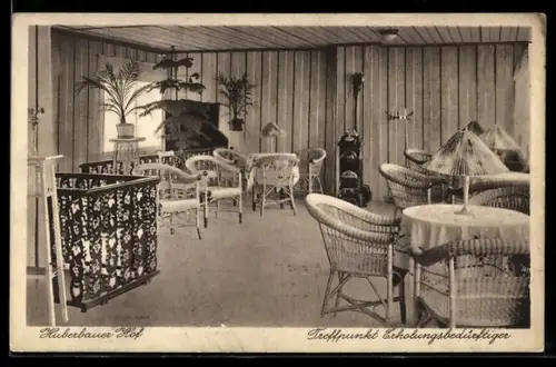 AK Herold i. Erzgeb., Fremdenheim Huberbauer-Hof, Chemnitz i. Sa., Huberbauers Bunte Bühne, Sonnenstrasse 13