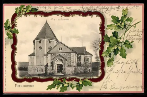Passepartout-Lithographie Friedrichsruh, Mausoleum