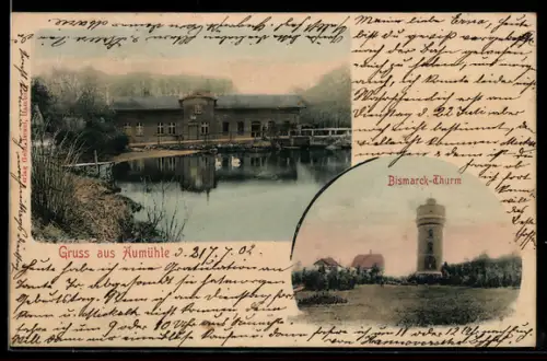AK Aumühle, Bismarck-Thurm, Haus am See