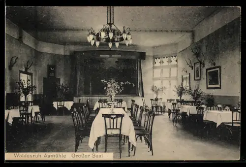 AK Aumühle, Grosser Saal des Gasthofs Waldesruh, Inh. Oswald Buschbeck