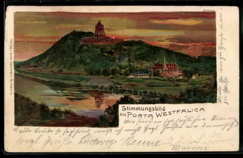 AK Porta Westfalica, Stimmungsbild am Wittekindsberg