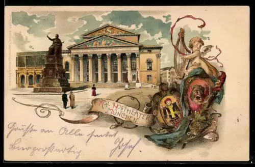 Lithographie München, Königliches Hoftheater