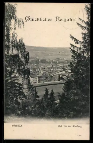 AK Pössneck, Blick von der Altenburg