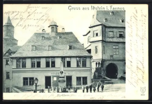 AK Idstein i. Taunus, Stadthaus mit Denkmal