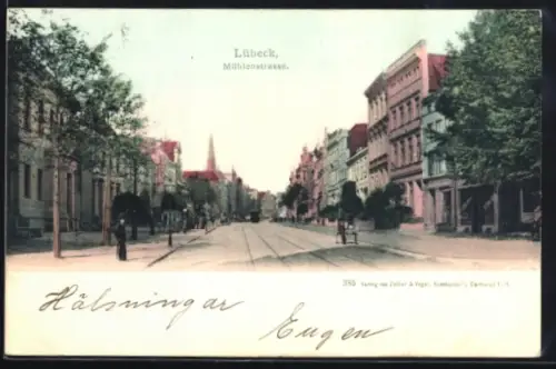 AK Lübeck, Blick in die Mühlenstrasse