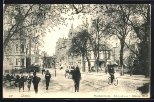 AK Lübeck, Blick in die Mühlenbrücke